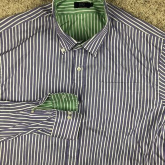 Lincs Men's Long Sleeve Size XL Purple Striped Button Up Shirt Casual Business - Picture 1 of 7